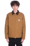 CARHARTT CASUAL JACKET IN BROWN COTTON,I0284240300S.01