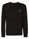 Fred Perry Crest-motif V-neck Sweater In Black