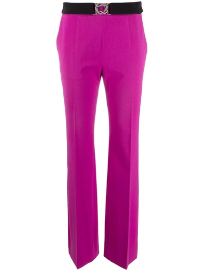 Just Cavalli Belted-waist Trousers In Pink