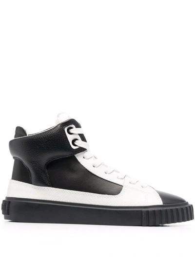 Just Cavalli Two-tone High-top Trainers In Black
