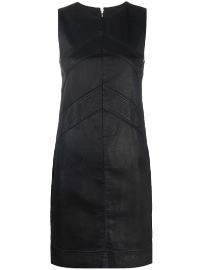 Diesel Coated Sleeveless Mini Dress In Black