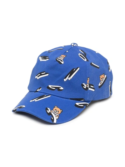 Moschino Kids' Logo-print Baseball Cap In Blue