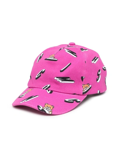 Moschino Kids' Logo-print Baseball Cap In Pink