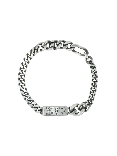 Werkstatt:münchen Engraved-tag Chain Bracelet In Silver