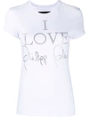Philipp Plein I Love Crystal-embellished T-shirt In White