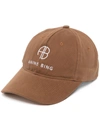 Anine Bing Twill Embroidered Baseball Cap In Brown