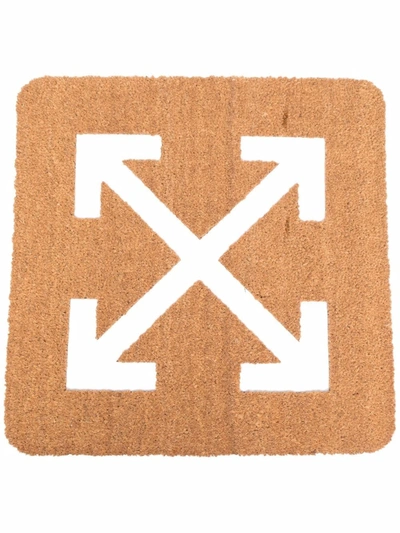 Off-white Arrows-motif Doormat In Brown