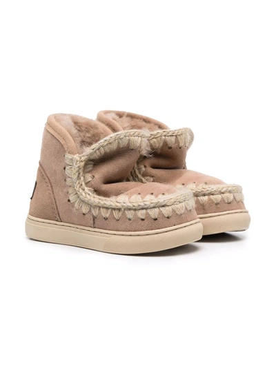 Mou Kids' Eskimo Ankle Boots In Nude