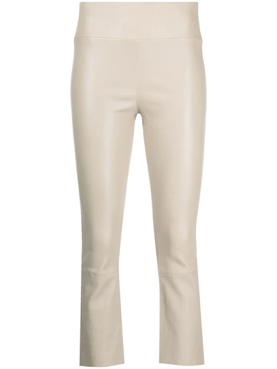 Sprwmn High-waisted Cropped Trousers In Off White