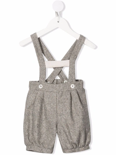 La Stupenderia Baby Dungaree Shorts In Grigio