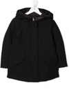 Woolrich Kids Cappotto Con Cappuccio In Black