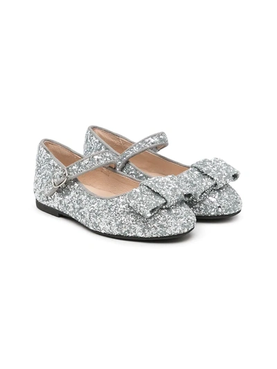 Age Of Innocence Kids' Ellen Glittered Ballerina Shoes In Silver