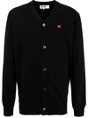 Comme Des Garçons Play Logo Details Cardigan In Black