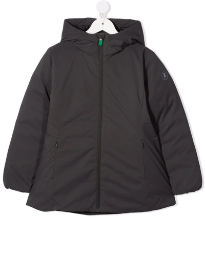 Save The Duck Kids' Logo-patch Zip-up Jacket In Grey
