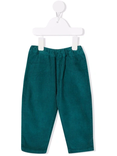 Coco Au Lait Babies' Corduroy Elasticated-waist Trousers In Green