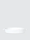 Vietri Lastra Handled Oval Baker In White