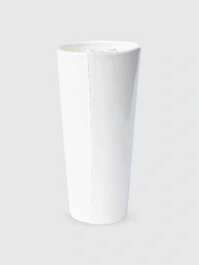 Vietri Lastra Large Conic Vase In White