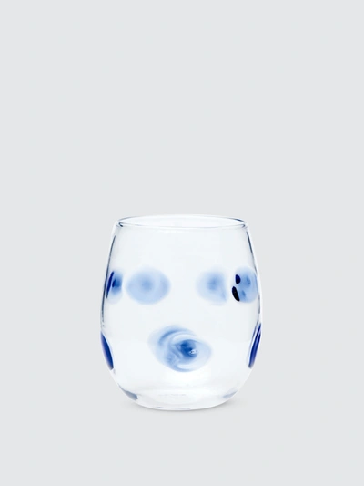 Vietri Drop Stemless Wine Glass In Blue