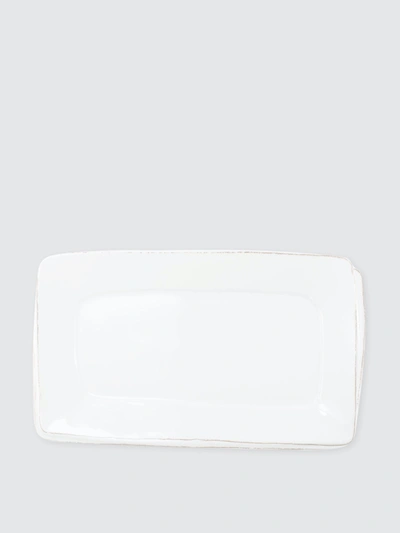 Vietri Melamine Lastra Ceramic Rectangular Platter In White