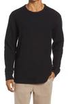 Ugg Adam Cotton Blend Thermal Knit Top In Black