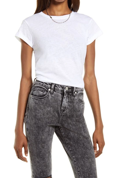 Allsaints Anna Cuff Sleeve Cotton T-shirt In Optic White