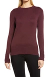 Halogenr Crewneck Sweater In Burgundy Stem