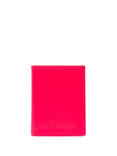 Comme Des Garçons Pink Super Fluo Leather Card Holder