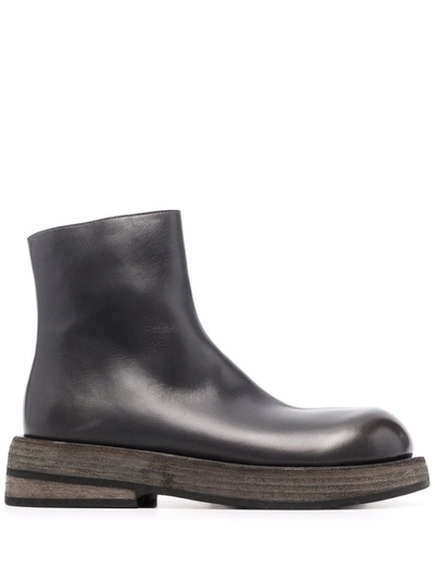 Marsèll Musona Leather Ankle Boots In Grau