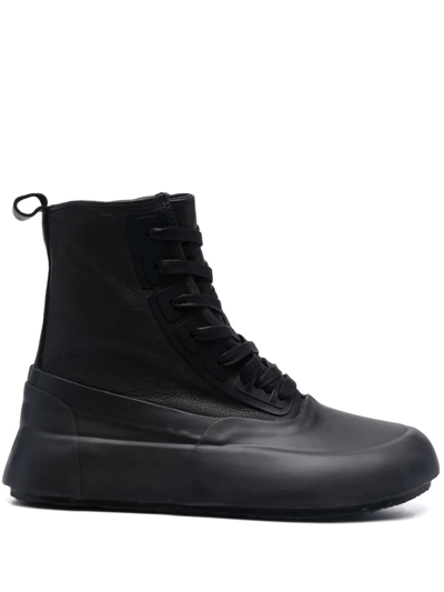 Ambush 30mm Leather & Rubber Sneakers In Black