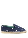 BLUE BIRD SHOES POLKA DOT-EMBROIDERED ESPADRILLES