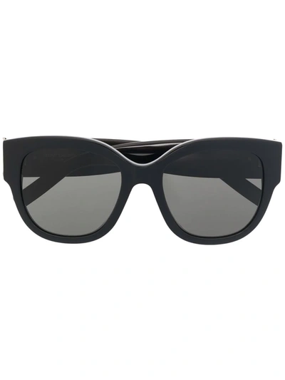 Saint Laurent 超大方框太阳眼镜 In Shiny Black