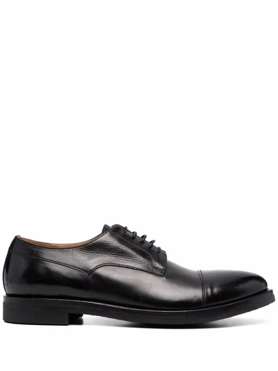 Alberto Fasciani Black Leather Lace-up Shoes In Nero