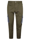 Dolce & Gabbana Khaki Green Denim-pocket Straight Trousers In Verde Salvia Scuro