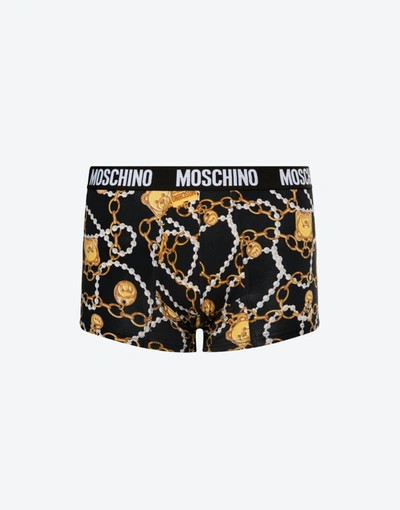 Moschino Set Of 2 Allover Teddy Chain Boxers In Black