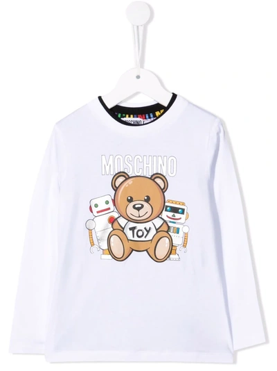 Moschino Logo-print Cotton T-shirt In 白色