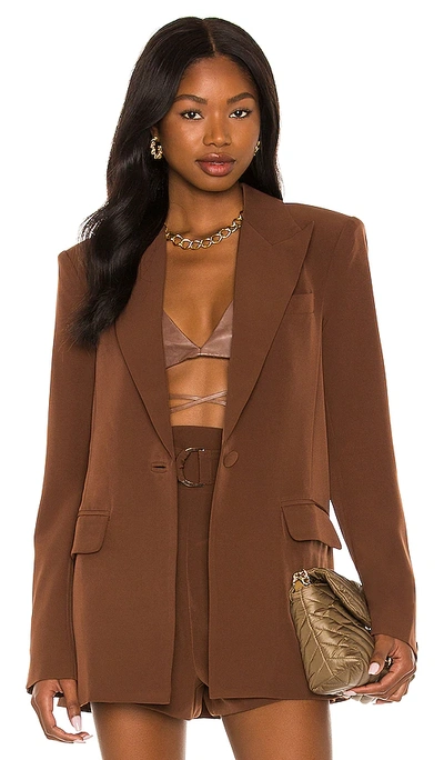 Camila Coelho Morena Blazer In Dark Chocolate