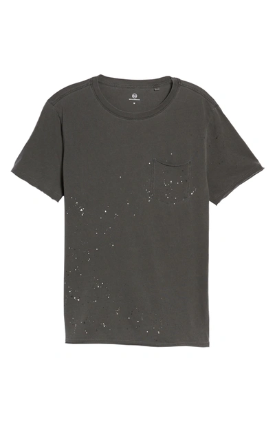 Ag Anders Slim Fit Pocket T-shirt In Multi Splatter Pigment Black