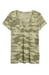Caslon ? Rounded V-neck T-shirt In Green Soft Camo