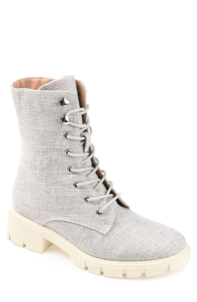 Journee Collection Madelynn Lug Sole Combat Boot In Grey