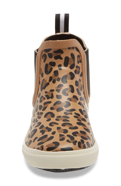Joules Rainwell Waterproof Chelsea Rain Boot In Tan Leopard