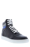 French Connection Dash High Top Leather Sneaker In Black