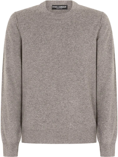 Dolce & Gabbana Cashmere Crew Neck Jumper In Grey