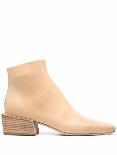 Marsèll Pannelletto 50mm Ankle Boots In Biscuit
