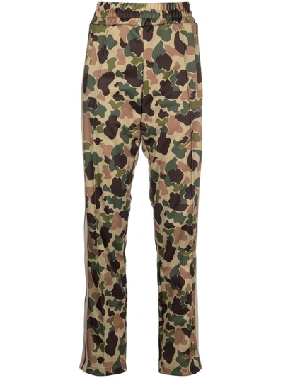 Palm Angels Green & Brown Camouflage Classic Track Pants