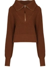 Varley Mentone Half-zip Cotton Sweater In Brown