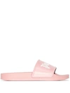 Palm Angels Logo-embossed Pool Slides In Pink