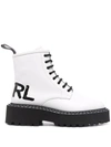 Karl Lagerfeld Patrol Ii Lace-up Boots In Weiss