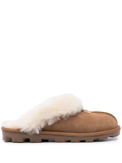 Ugg Coquette Shearling Slippers In Beige