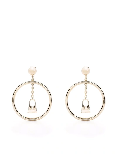Jacquemus L`anneau Chiquito Earrings With Circle Pendant In Gold