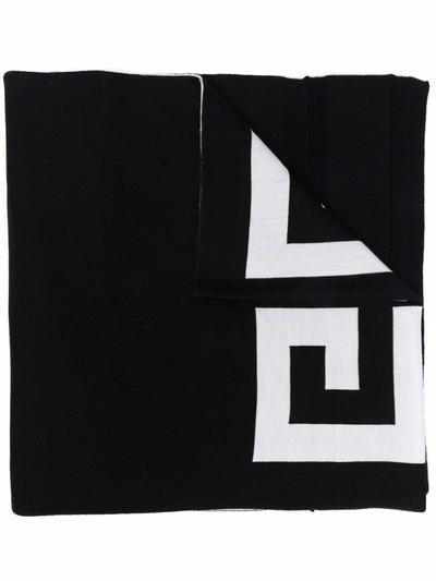 Givenchy Logo-print Knitted Scarf In Black
